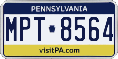 PA license plate MPT8564