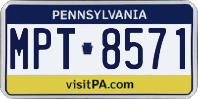 PA license plate MPT8571