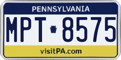 PA license plate MPT8575