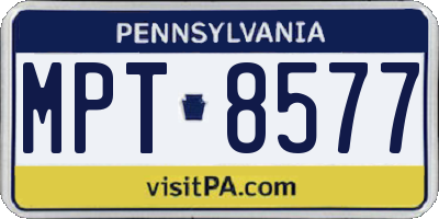 PA license plate MPT8577
