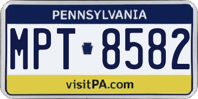PA license plate MPT8582