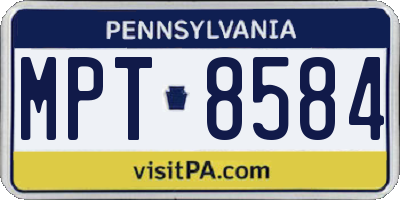 PA license plate MPT8584