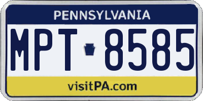 PA license plate MPT8585