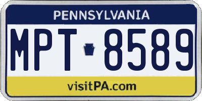 PA license plate MPT8589
