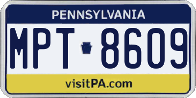 PA license plate MPT8609