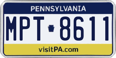 PA license plate MPT8611