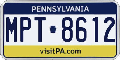 PA license plate MPT8612