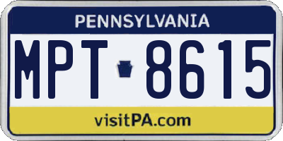 PA license plate MPT8615