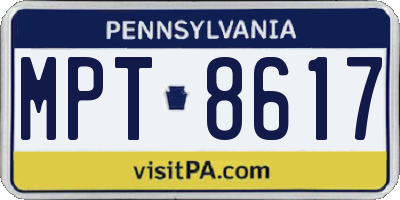 PA license plate MPT8617