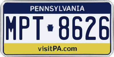 PA license plate MPT8626
