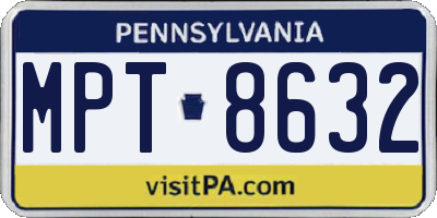 PA license plate MPT8632