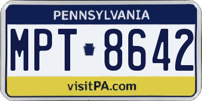 PA license plate MPT8642