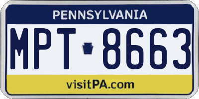 PA license plate MPT8663