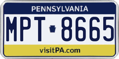 PA license plate MPT8665