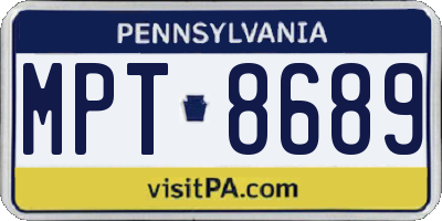 PA license plate MPT8689