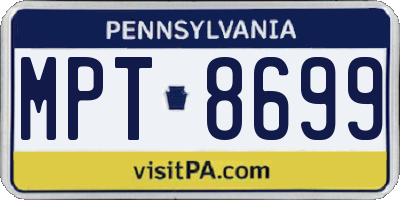 PA license plate MPT8699
