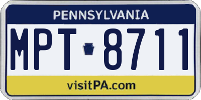 PA license plate MPT8711