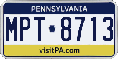 PA license plate MPT8713