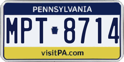 PA license plate MPT8714