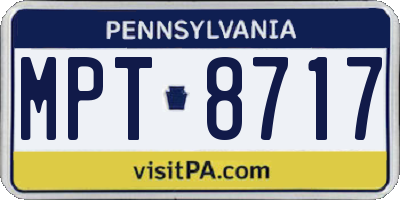 PA license plate MPT8717