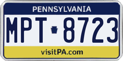 PA license plate MPT8723