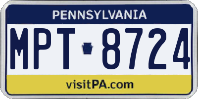 PA license plate MPT8724