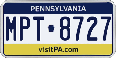 PA license plate MPT8727
