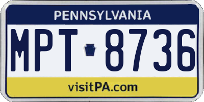 PA license plate MPT8736