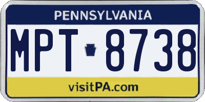 PA license plate MPT8738