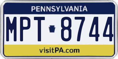 PA license plate MPT8744