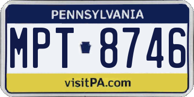 PA license plate MPT8746
