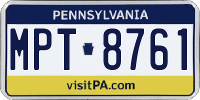 PA license plate MPT8761