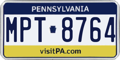 PA license plate MPT8764
