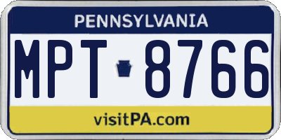 PA license plate MPT8766