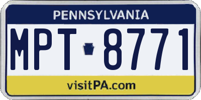 PA license plate MPT8771