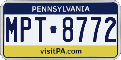 PA license plate MPT8772