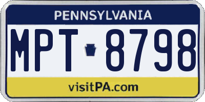PA license plate MPT8798