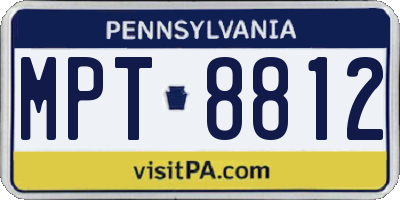 PA license plate MPT8812