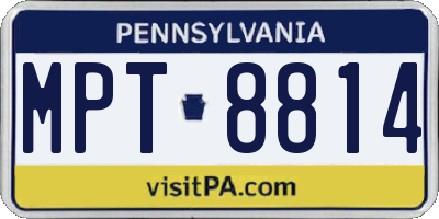 PA license plate MPT8814