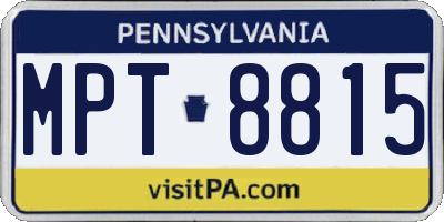 PA license plate MPT8815