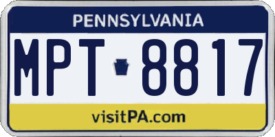 PA license plate MPT8817