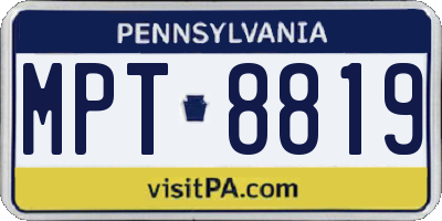 PA license plate MPT8819