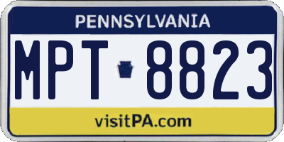 PA license plate MPT8823