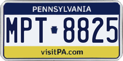 PA license plate MPT8825