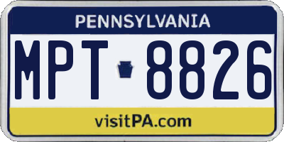 PA license plate MPT8826
