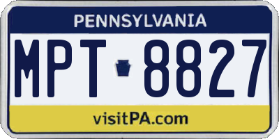 PA license plate MPT8827