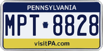 PA license plate MPT8828
