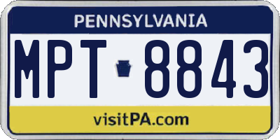 PA license plate MPT8843