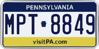 PA license plate MPT8849
