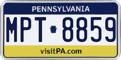 PA license plate MPT8859